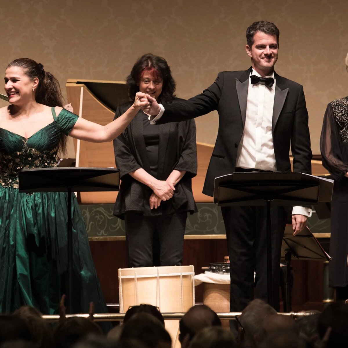 Performers taking a bow after a concert